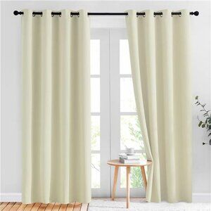 NICETOWN Beige Blackout Curtains 84 Inch Thermal Insulated Light Blocking